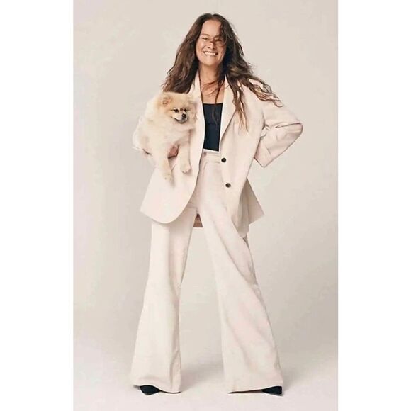 NWT Free People We The Free Oversized Jay Blazer Apricot Beige - Size large - Picture 1 of 4